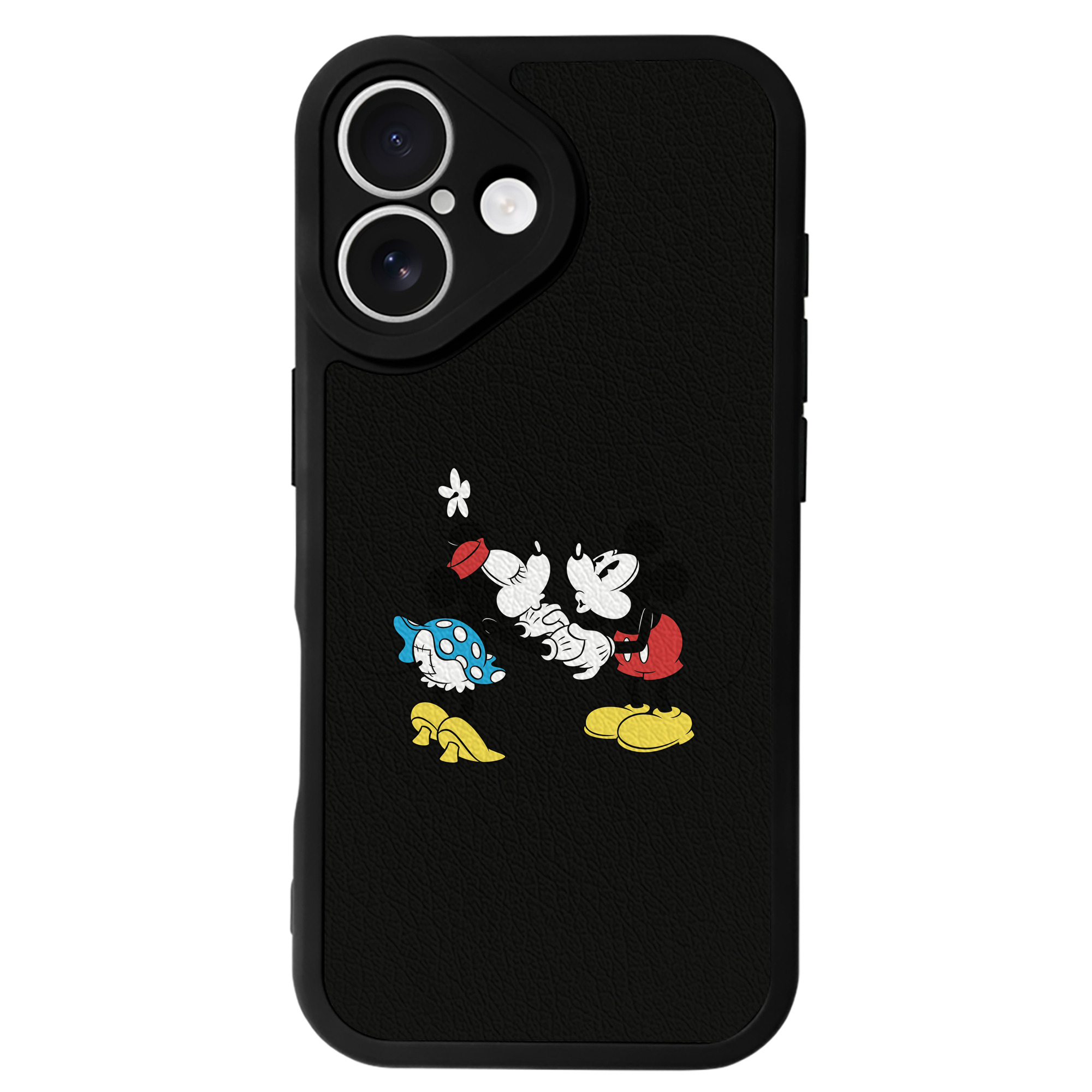 （画像用） ミッキーマウス Mickey Mouse 【iPhone 16シリーズ対応】シリコンスマホケース（レザー調） 材質：シリコン